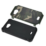 REIKO KYOCERA HYDRO WAVE HYBRID LEATHER CAMOUFLAGE CASE IN ARMY GREEN