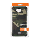 REIKO KYOCERA HYDRO WAVE HYBRID LEATHER CAMOUFLAGE CASE IN ARMY GREEN