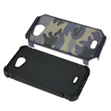REIKO KYOCERA HYDRO WAVE HYBRID LEATHER CAMOUFLAGE CASE IN ARMY NAVY