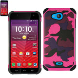 REIKO KYOCERA HYDRO WAVE HYBRID LEATHER CAMOUFLAGE CASE IN ARMY PINK