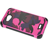 REIKO KYOCERA HYDRO WAVE HYBRID LEATHER CAMOUFLAGE CASE IN ARMY PINK