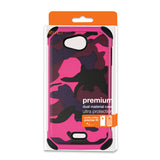 REIKO KYOCERA HYDRO WAVE HYBRID LEATHER CAMOUFLAGE CASE IN ARMY PINK