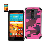 REIKO LG VOLT 2 HYBRID LEATHER CAMOUFLAGE CASE IN ARMY PINK