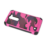 REIKO LG VOLT 2 HYBRID LEATHER CAMOUFLAGE CASE IN ARMY PINK