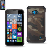 REIKO NOKIA LUMIA 640 HYBRID LEATHER CAMOUFLAGE CASE IN BROWN