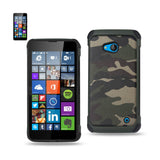 REIKO NOKIA LUMIA 640 HYBRID LEATHER CAMOUFLAGE CASE IN GREEN