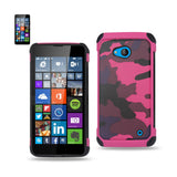 REIKO NOKIA LUMIA 640 HYBRID LEATHER CAMOUFLAGE CASE IN PINK