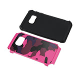 REIKO SAMSUNG GALAXY S6 EDGE HYBRID LEATHER CAMOUFLAGE CASE IN PINK