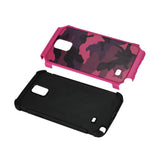 REIKO SAMSUNG GALAXY NOTE 4 HYBRID LEATHER CAMOUFLAGE CASE IN PINK