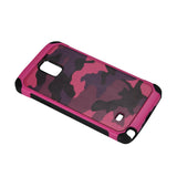 REIKO SAMSUNG GALAXY NOTE 4 HYBRID LEATHER CAMOUFLAGE CASE IN PINK