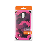 REIKO SAMSUNG GALAXY NOTE 4 HYBRID LEATHER CAMOUFLAGE CASE IN PINK