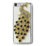 REIKO IPHONE 5C JEWELRY 3D PEACOCK GENUINE LEATHER CASE IN BLACK