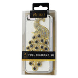REIKO IPHONE 5C JEWELRY 3D PEACOCK GENUINE LEATHER CASE IN BLACK