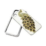 REIKO IPHONE SE/ 5S/ 5 JEWELRY 3D PEACOCK GENUINE LEATHER CASE IN BLACK