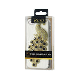 REIKO IPHONE SE/ 5S/ 5 JEWELRY 3D PEACOCK GENUINE LEATHER CASE IN BLACK