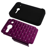 REIKO ALCATEL ONE TOUCH EVOLVE 2 HYBRID HEAVY DUTY JEWELRY DIAMOND CASE IN BLACK PURPLE