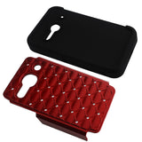 REIKO ALCATEL ONE TOUCH EVOLVE 2 HYBRID HEAVY DUTY JEWELRY DIAMOND CASE IN BLACK RED