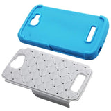 REIKO ALCATEL ONE TOUCH FIERCE 2 HYBRID HEAVY DUTY JEWELRY DIAMOND CASE IN BLUE WHITE