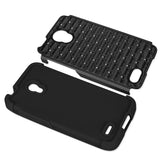REIKO ALCATEL ONE TOUCH CONQUEST HYBRID HEAVY DUTY JEWELRY DIAMOND CASE IN BLACK