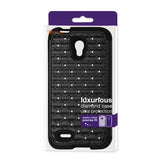 REIKO ALCATEL ONE TOUCH CONQUEST HYBRID HEAVY DUTY JEWELRY DIAMOND CASE IN BLACK