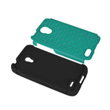 REIKO ALCATEL ONE TOUCH CONQUEST HYBRID HEAVY DUTY JEWELRY DIAMOND CASE IN BLACK GREEN