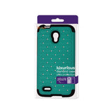 REIKO ALCATEL ONE TOUCH CONQUEST HYBRID HEAVY DUTY JEWELRY DIAMOND CASE IN BLACK GREEN