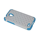 REIKO ALCATEL ONE TOUCH CONQUEST HYBRID HEAVY DUTY JEWELRY DIAMOND CASE IN BLUE WHITE
