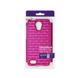 REIKO ALCATEL ONE TOUCH CONQUEST HYBRID HEAVY DUTY JEWELRY DIAMOND CASE IN WHITE HOT PINK