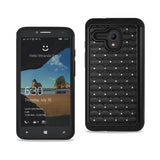 REIKO ALCATEL ONE TOUCH FIERCE XL HYBRID HEAVY DUTY JEWELRY DIAMOND CASE IN BLACK