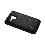 REIKO ALCATEL ONE TOUCH FIERCE XL HYBRID HEAVY DUTY JEWELRY DIAMOND CASE IN BLACK