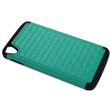 REIKO ALCATEL ONETOUCH IDOL 3 5.5 HYBRID HEAVY DUTY JEWELRY DIAMOND CASE IN BLACK GREEN