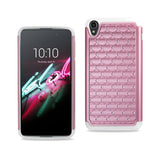 REIKO ALCATEL ONETOUCH IDOL 3 5.5 HYBRID HEAVY DUTY JEWELRY DIAMOND CASE IN WHITE PINK