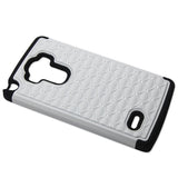 REIKO LG G STYLO HYBRID HEAVY DUTY JEWELRY DIAMOND CASE IN BLACK WHITE