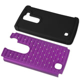 REIKO LG VOLT 2 HYBRID HEAVY DUTY JEWELRY DIAMOND CASE IN BLACK PURPLE