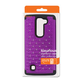 REIKO LG VOLT 2 HYBRID HEAVY DUTY JEWELRY DIAMOND CASE IN BLACK PURPLE