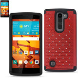 REIKO LG VOLT 2 HYBRID HEAVY DUTY JEWELRY DIAMOND CASE IN BLACK RED