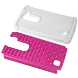 REIKO LG VOLT 2 HYBRID HEAVY DUTY JEWELRY DIAMOND CASE IN WHITE HOT PINNK