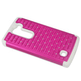 REIKO LG VOLT 2 HYBRID HEAVY DUTY JEWELRY DIAMOND CASE IN WHITE HOT PINNK