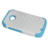 REIKO MOTOROLA MOTO E (2015) HYBRID HEAVY DUTY JEWELRY DIAMOND CASE IN BLUE WHITE