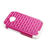 REIKO MOTOROLA MOTO E (2015) HYBRID HEAVY DUTY JEWELRY DIAMOND CASE IN WHITE HOT PINK