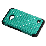 REIKO NOKIA LUMIA 640 HYBRID HEAVY DUTY JEWELRY DIAMOND CASE IN BLACK GREEN