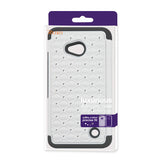 REIKO NOKIA LUMIA 640 HYBRID HEAVY DUTY JEWELRY DIAMOND CASE IN BLACK WHITE