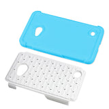 REIKO NOKIA LUMIA 640 HYBRID HEAVY DUTY JEWELRY DIAMOND CASE IN BLUE WHITE