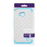 REIKO NOKIA LUMIA 640 HYBRID HEAVY DUTY JEWELRY DIAMOND CASE IN BLUE WHITE