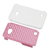 REIKO NOKIA LUMIA 640 HYBRID HEAVY DUTY JEWELRY DIAMOND CASE IN WHITE PINK
