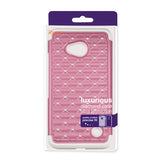 REIKO NOKIA LUMIA 640 HYBRID HEAVY DUTY JEWELRY DIAMOND CASE IN WHITE PINK