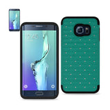 REIKO SAMSUNG GALAXY S6 EDGE PLUS HYBRID HEAVY DUTY JEWELRY DIAMOND CASE IN BLACK GREEN