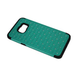 REIKO SAMSUNG GALAXY S6 EDGE PLUS HYBRID HEAVY DUTY JEWELRY DIAMOND CASE IN BLACK GREEN