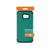 REIKO SAMSUNG GALAXY S6 EDGE PLUS HYBRID HEAVY DUTY JEWELRY DIAMOND CASE IN BLACK GREEN