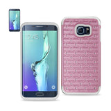 REIKO SAMSUNG GALAXY S6 EDGE PLUS HYBRID HEAVY DUTY JEWELRY DIAMOND CASE IN WHITE PINK